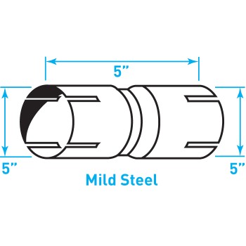 Truck Exhaust Coupler Double 16g, Mild Steel - 5"